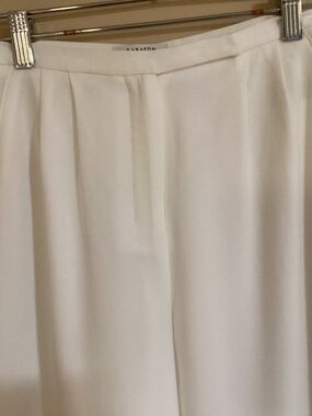 Babaton by Aritzia Pleated High-Rise Wide Leg Pants - White - Fully Lined